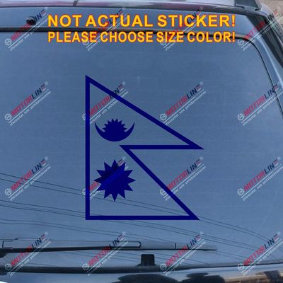 Flag of Nepal Decal Sticker Car Vinyl Pick Size Color no bkgrd Nepalese (Blue, 4'' (10.2cm))