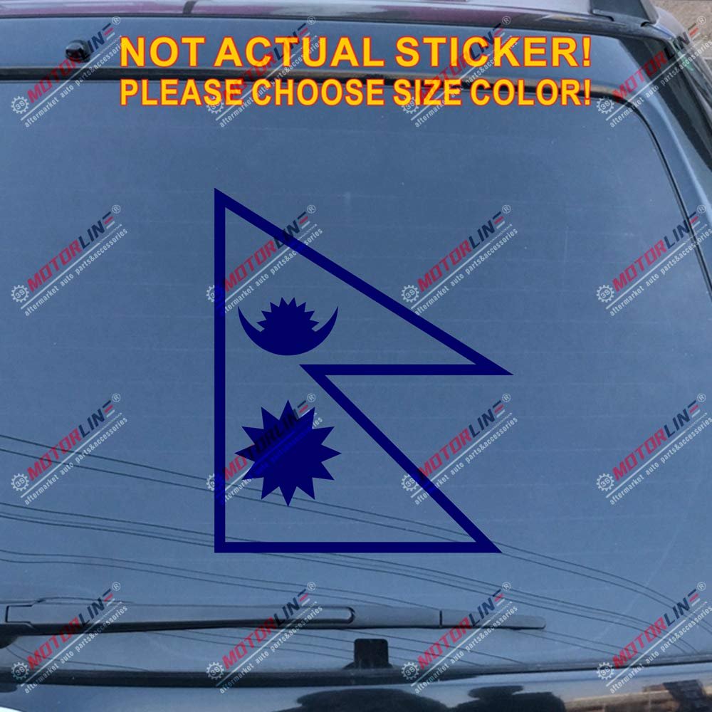 Flag of Nepal Decal Sticker Car Vinyl Pick Size Color no bkgrd Nepalese (Blue, 4'' (10.2cm))