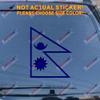 Flag of Nepal Decal Sticker Car Vinyl Pick Size Color no bkgrd Nepalese (Blue, 4'' (10.2cm)) view 1