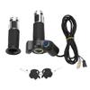 Throttle Grip, 4 Colors Throttle Grips with LED Display Screen Handle with Key Knock for Electric Bike(Silver) view 1