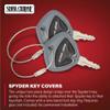 Show Chrome Grey Can-Am Spyder Key Covers, 2-Pack with Wire Barrel Lock Key Ring - Snaps Over Key, Adds Mounting Hole for Chains, Stylish & Complementary Design view 2