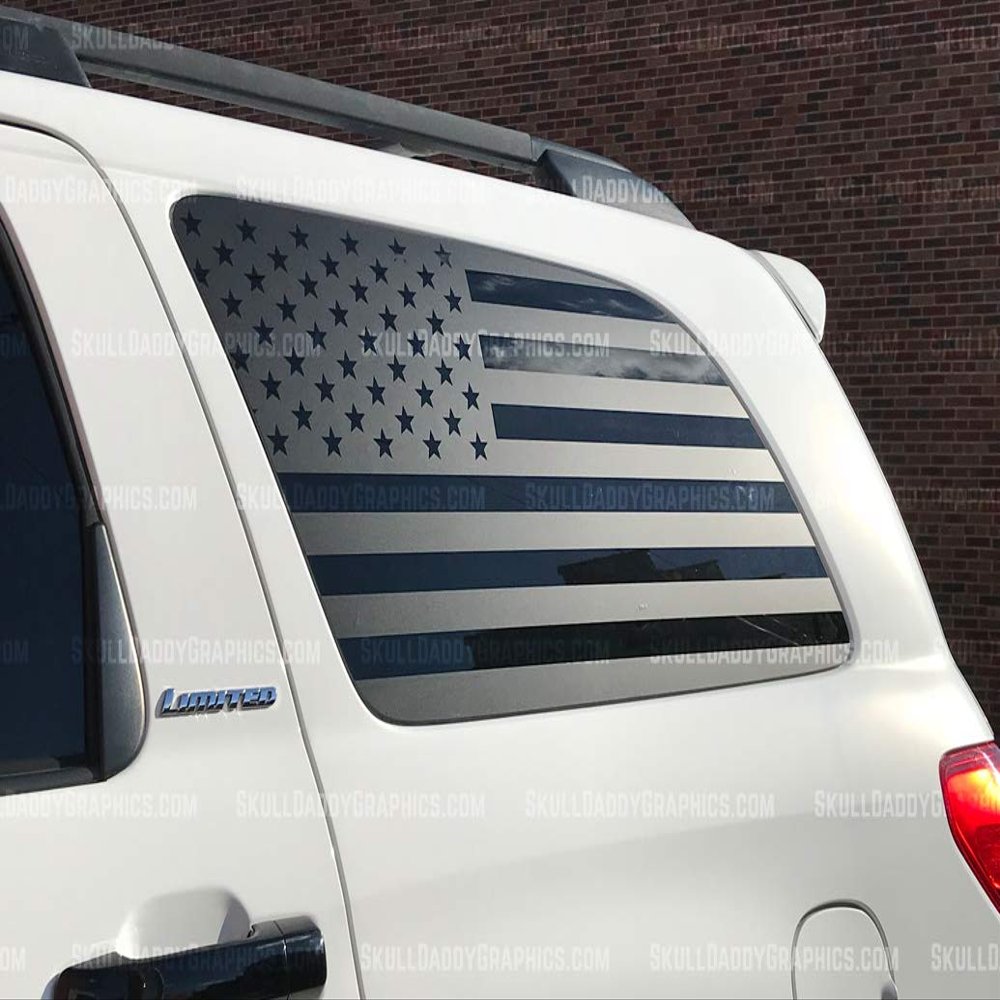 Skull Daddy Graphics USA PRECUT Window Flags to fit Toyota Sequoia 2008-2022 (Driver side)