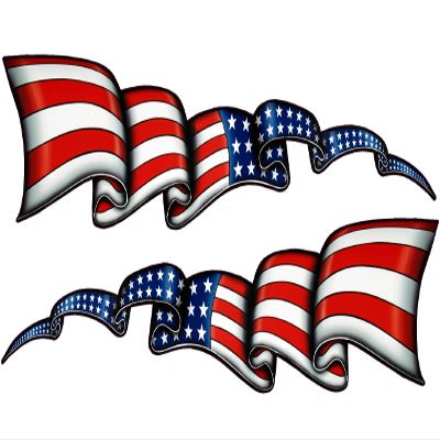 Waving American Flag Stripes Large 36" Pairs Decal from The United States
