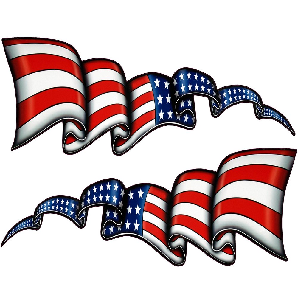 Waving American Flag Stripes Large 36" Pairs Decal from The United States