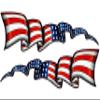 Waving American Flag Stripes Large 36" Pairs Decal from The United States view 1