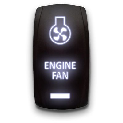 Engine Fan - White - Laser Etched 5-Pin Double Pole Single Throw Engine Fan Maintained ON-Off DPST Toggle Switch 20A 12V