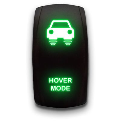 Hover Mode - Green - Laser Etched Toggle Switch 20A 12V - Vertical Rocker Switch 5-Pin DPST