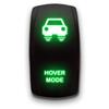 Hover Mode - Green - Laser Etched Toggle Switch 20A 12V - Vertical Rocker Switch 5-Pin DPST view 1