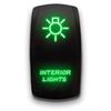 Interior Lights - Green - Laser Etched Toggle Switch 20A 12V - Vertical Rocker Switch 5-Pin DPST view 1