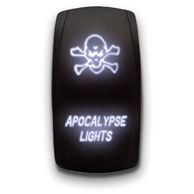Apocalypse Lights - White - Laser Etched 5-Pin Double Pole Single Throw Maintained ON-Off DPST Toggle Switch 20A 12V