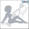 Eyecandy Decals Mudflap Girl with Afro 6" Silver Decal Sticker view 1