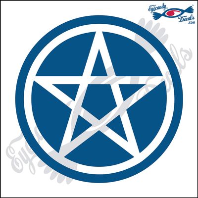 Eyecandy Decals Pentagram 5" Blue Decal Sticker