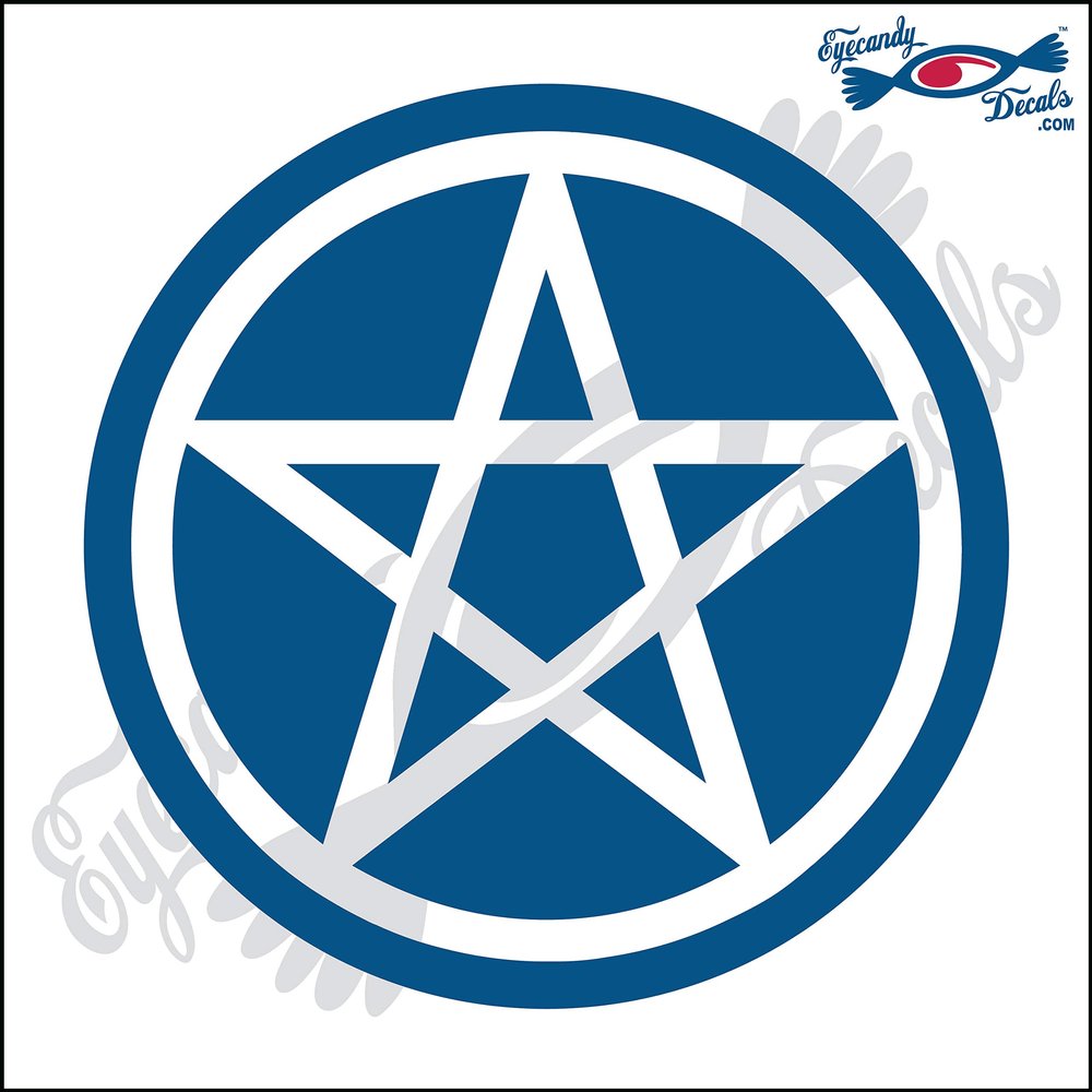 Eyecandy Decals Pentagram 5" Blue Decal Sticker