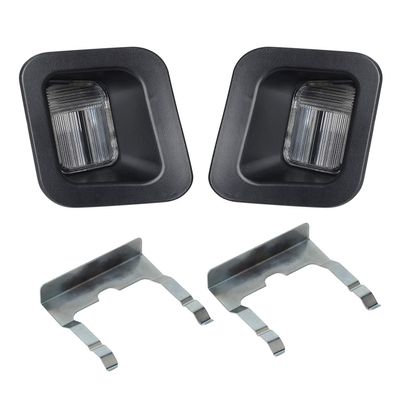HERCOO License Plate Lights Lamp Lens Black Clips Housing Compatible with 2003-2018 Dodge Ram 1500 2500 3500 Pickup Truck Rear Step Bumper Aftermarket Replacement, Pack of 2