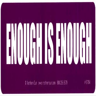 Northern Sun Enough is Enough - Small Magnetic Bumper Sticker/Decal Magnet (5" X 1.5")