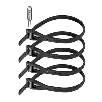 Hiplok Z LOK 4 Pack: All Black Security Tie Bike Locks