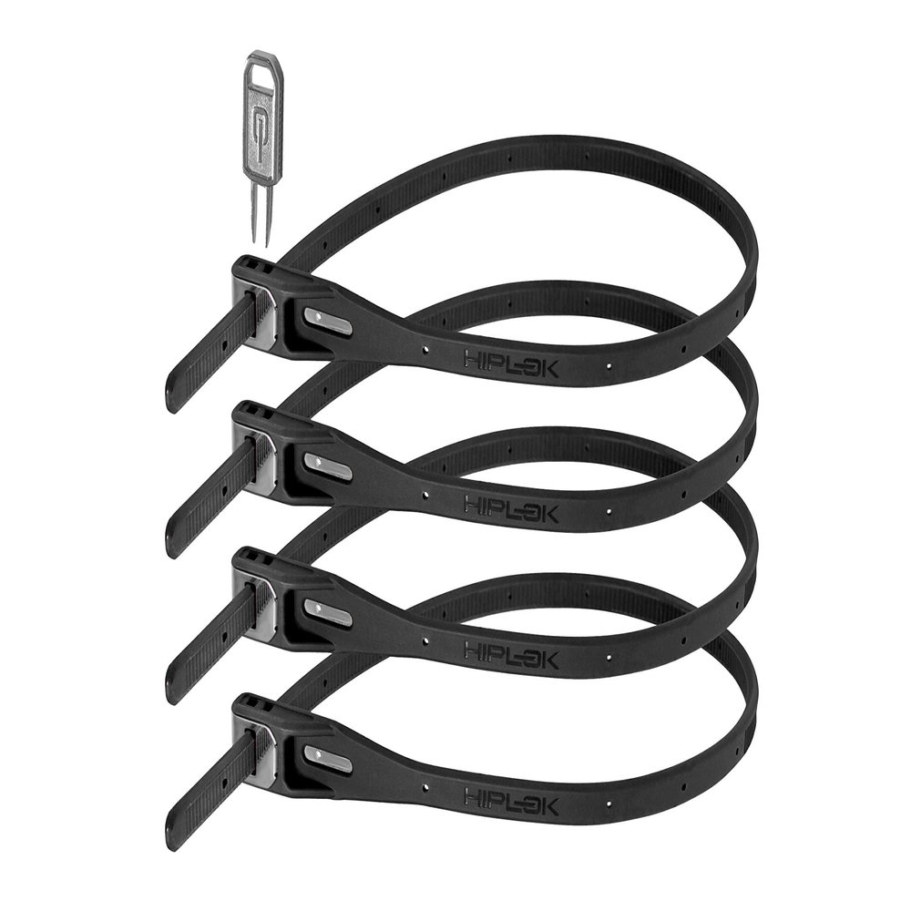 Hiplok Z LOK 4 Pack: All Black Security Tie Bike Locks