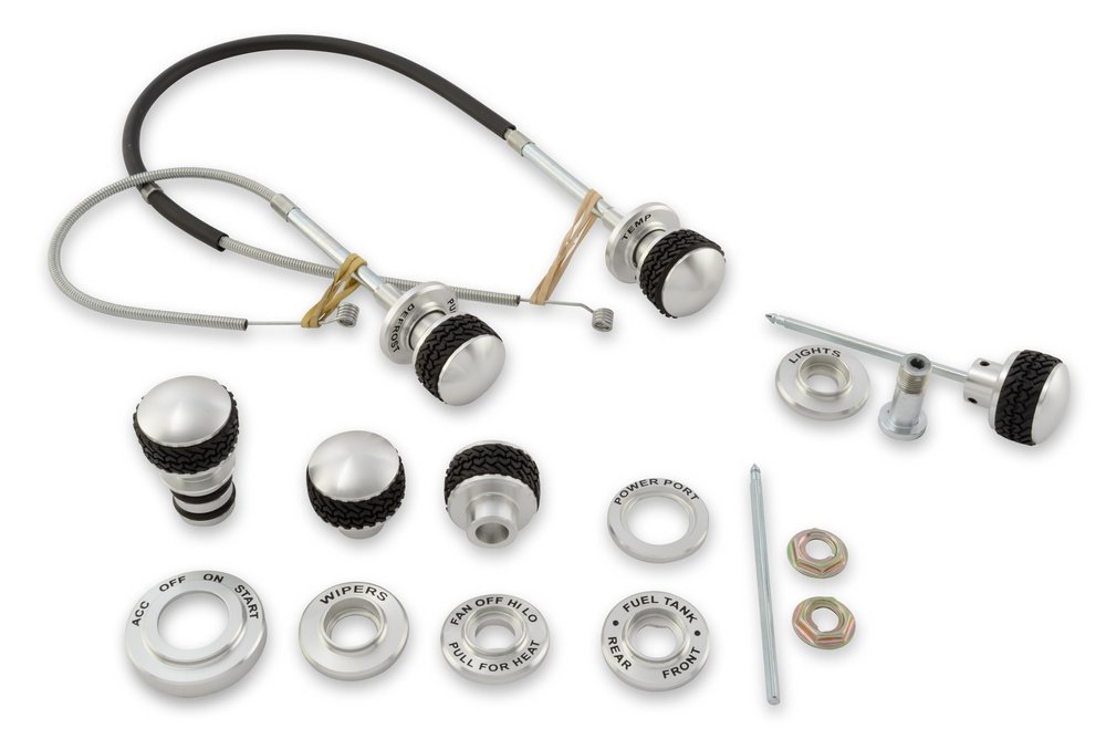 Scott Drake C8TZ-10852-MKBL Billet Dash Knob & Bezel Master Kit
