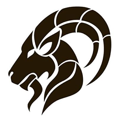 Capricorn Zodiac 1 Vinyl Sticker Decals (Pack of 2) for Car Bumper Window Laptop Tablet Phone (10" x 9.7", Black)