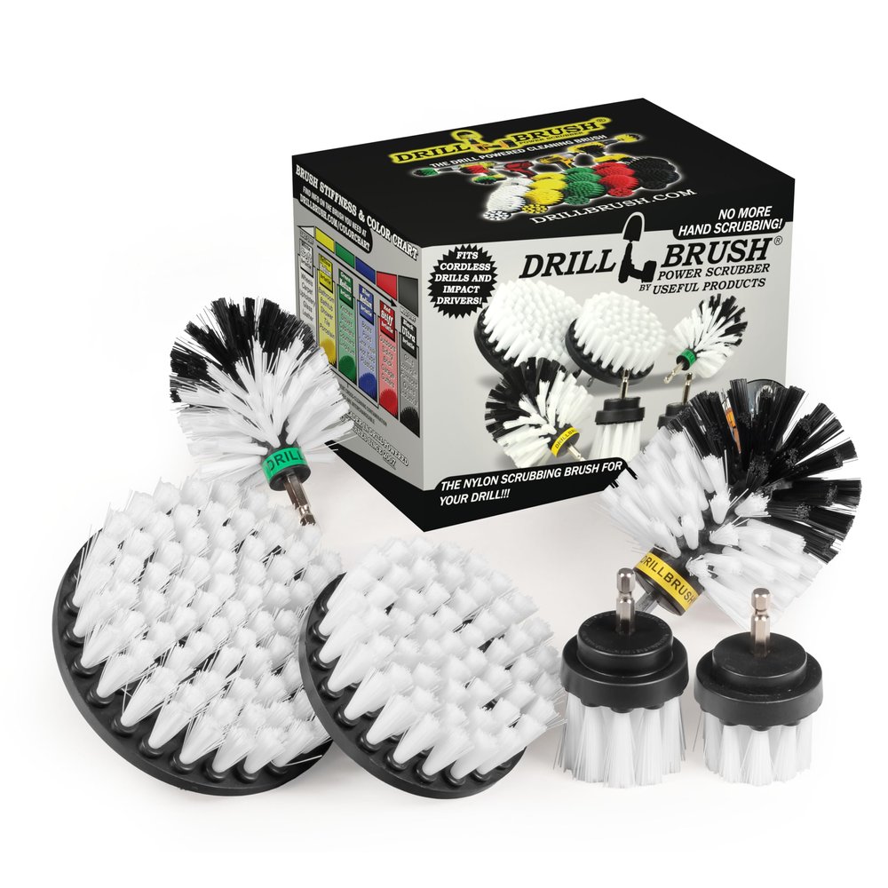 Drill Brush Ultimate Car Wash Kit - Cleaning Supplies Car Carpet - Truck Accessories - Wheel Brush - Motorcycle Accessories - Car Mats - Spin Brush - Interior Leather, Vinyl, Upholstery, Fabric