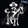 Eyecandy Decals Stick Family Lady ON A Horse 5" White Decal Sticker view 1