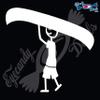 Eyecandy Decals Stick Family Man Carrying Canoe 5" White Decal Sticker view 1