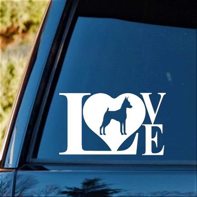 Bluegrass Decals M1153 Min Pin Miniature Pinscher Love Dog Decal Sticker for Car Window