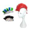 HHongJM Helmet Hawks Motorcycle Helmet Mohawk Synthetic Wigs for Bicycle/Almost Helmet/Stick Reusable Design/Red (Helmet Not Included) view 1