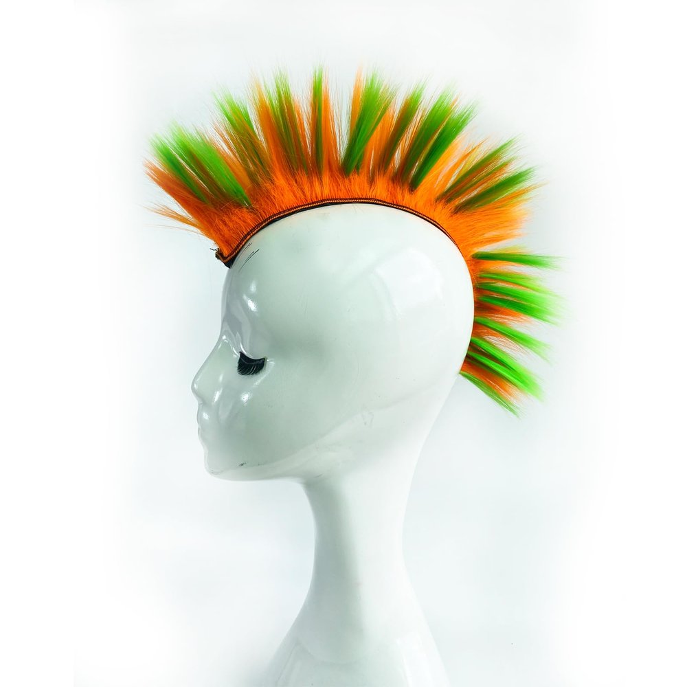 HHongJM Helmet Hawks Motorcycle Helmet Mohawk Synthetic Wigs for Bicycle/Almost Helmet/Stick Reusable Design/Brown (Helmet Not Included)