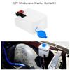 Acouto Windscreen Washer Bottle Kit, 12V Washer Fluid Kit Universal Windscreen Washer Pump Bottle Kit Cleaning Tools with Mounting Bracket for Car Marine Boat view 2