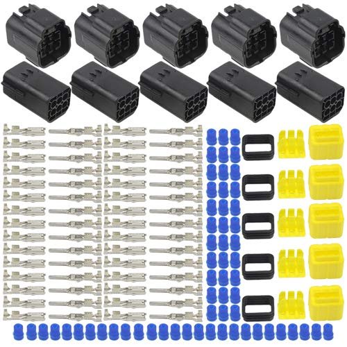WMYCONGCONG 5 Kits 6 Pin Way Automotive Waterproof Electrical Connector Plug for Cars