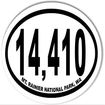 14,410 MT. Rainier National Park Oval Bumper Sticker
