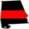 3" Alabama AL Thin Red Line State Shape American Flag Firefighter Sticker view 1