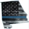 5" Alabama Al Tattered Subdued American Flag Thin Blue Line State Shape Law Enforcement Sticker view 1