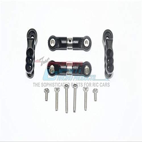GPM For Traxxas E-Revo 2.0 VXL Brushless (86086-4) Upgrade Parts Aluminum Servo Horn With Stainless Steel Adjustable Steering Link - 4Pc Set Black