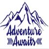 Mountain Adventure Awaits Vinyl Sticker Decals (Pack of 2) for Car Bumper Window Laptop Tablet Phone (8" x 4.4", Purple) view 1