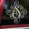 Lime - Scroll Monogram Initial 18" x 18" Vinyl Decal - Decorative Letter Script Lettering - Die Cut Sticker view 1