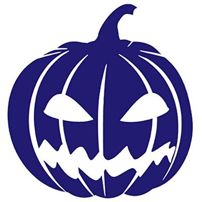 Halloween Pumpkin Vinyl Sticker Decals (Pack of 2) for Car Bumper Window Laptop Tablet Phone (8" x 7.3", Purple)