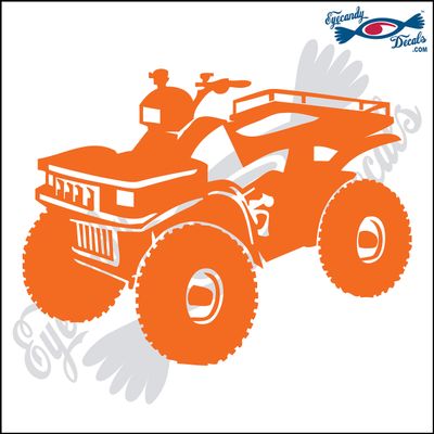 Eyecandy Decals 4 Wheeler Work ATV 6" Orange Decal Sticker