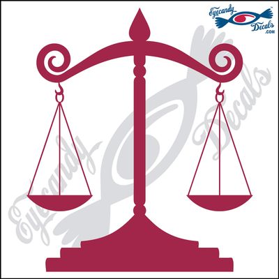 Eyecandy Decals Scales of Justice 6" Dark RED Decal Sticker