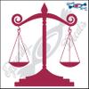 Eyecandy Decals Scales of Justice 6" Dark RED Decal Sticker view 1