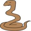 Scary Wild Desert Snake Cartoon Vinyl Sticker (2" Tall, Brown) view 1