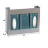 American Made Stainless Steel Triple Glove Box Holder (10"H x 16"W x 3 3/4"D) view 2
