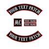 Custom Patch Vest Biker Motorcycle Rocker Name Patches (Red on Black) view 1