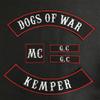 Custom Patch Vest Biker Motorcycle Rocker Name Patches (Red on Black) view 3