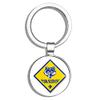 HJ Media Diamond Shaped CUB Scout Logo (Scouting American insigina Emblem) Metal Round Metal Key Chain Keychain Ring view 1