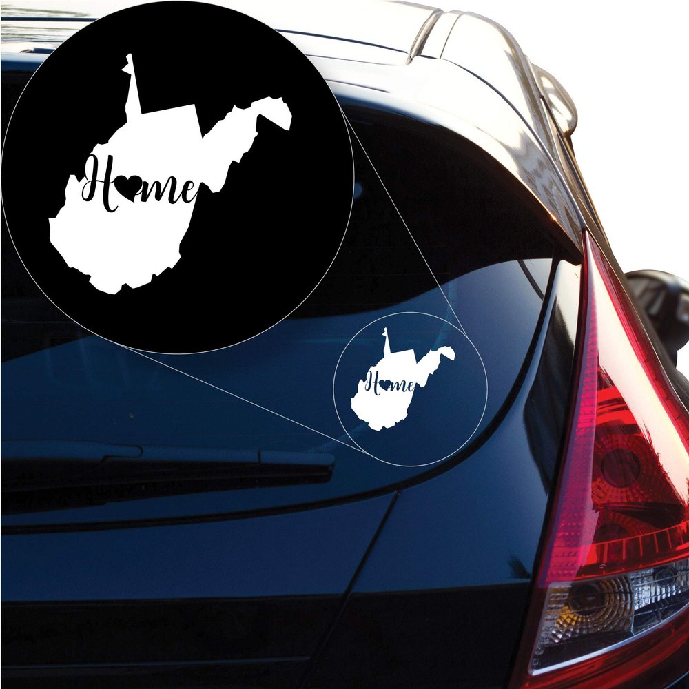 Yoonek Graphics My Home is West Virginia WV US American State Decal Sticker for Car Window, Laptop and More. # 1370 (6" x 6", White)