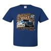 Hit The Dirt Built Ford Tough T-Shirt F-150 Raptor Pickup Truck Tee Shirt Royal Blue Medium view 1