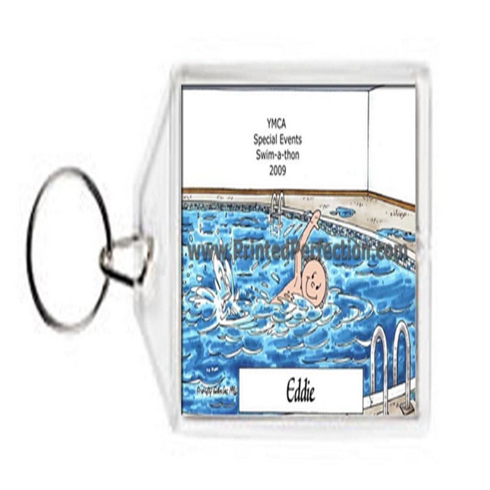 PrintedPerfection.com Personalized Swimmer Male Acrylic Key Chain