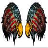 Weathered American Flag Eagle Head Version 2 Decal right and left is 4" each in size view 1
